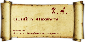 Kilián Alexandra névjegykártya