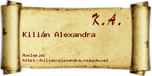 Kilián Alexandra névjegykártya